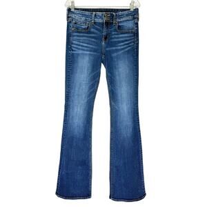 American Eagle Artist Flair Jeans 10 X-Long Tall Mid Rise Stretch Medium Wash